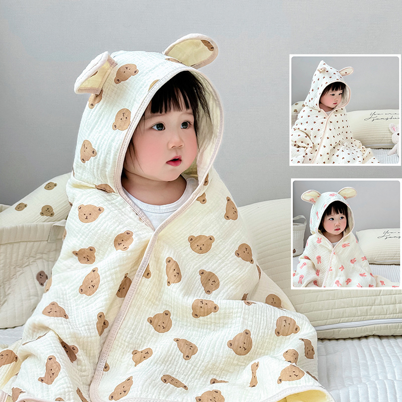 Baby Clothing Fabric - Детское банное полотенце, 4-слойный марлевый хлопковый